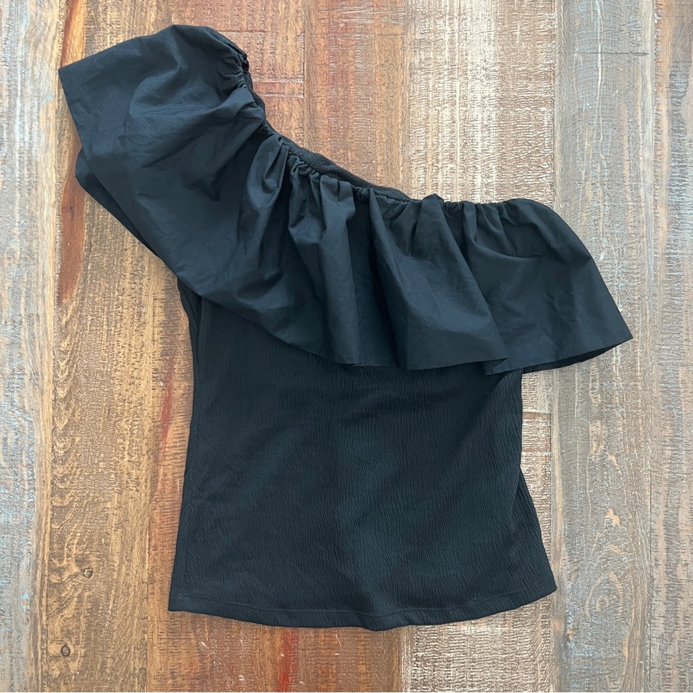 Who What Wear Women’s Black One Shoulder Top Size XS